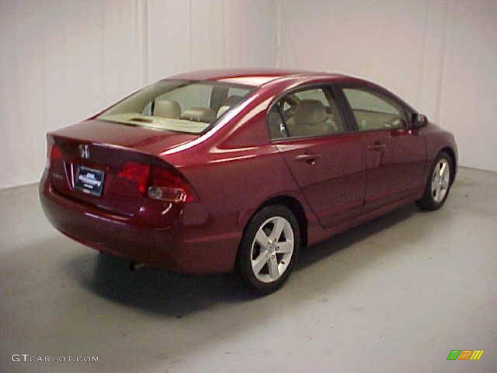 2007 Civic EX Sedan - Tango Red Pearl / Ivory photo #22