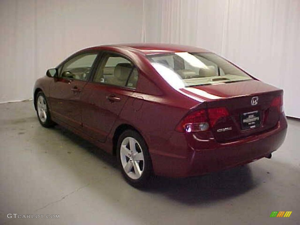 2007 Civic EX Sedan - Tango Red Pearl / Ivory photo #23