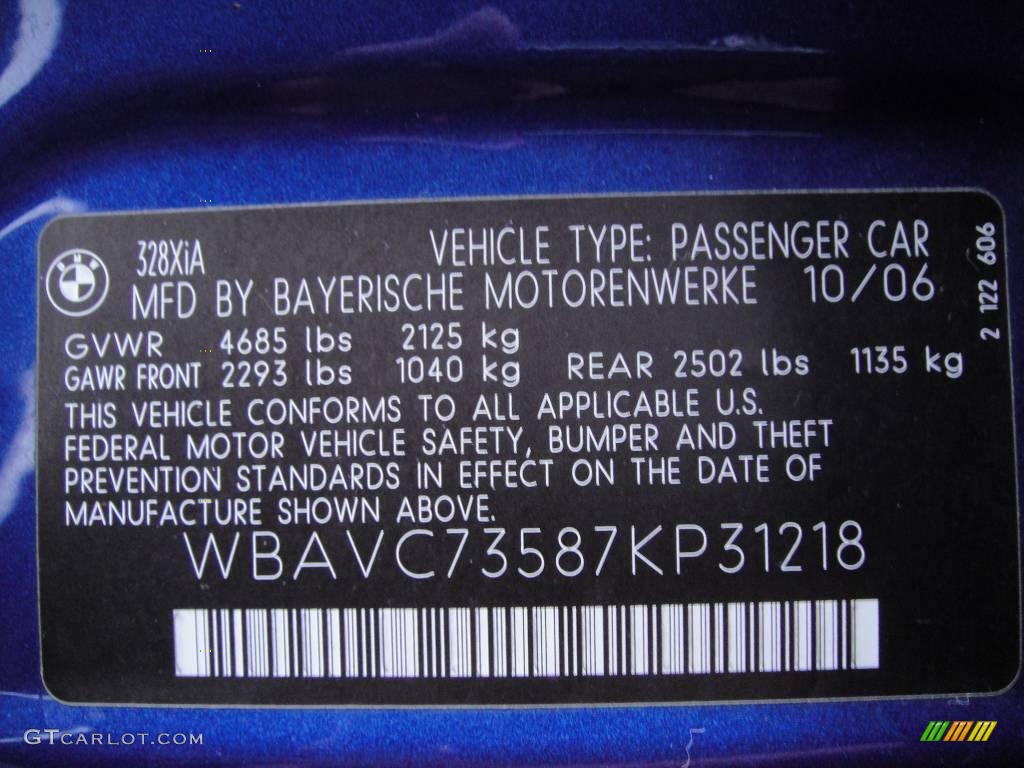2007 3 Series 328xi Sedan - Montego Blue Metallic / Black photo #15