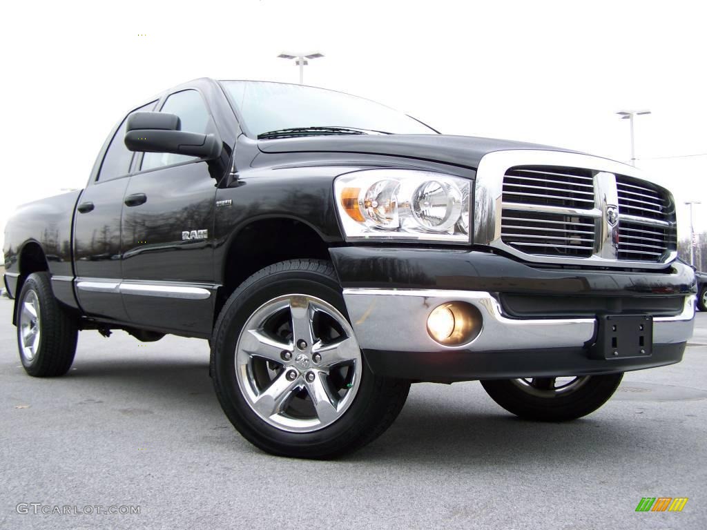 2008 Ram 1500 Big Horn Edition Quad Cab 4x4 - Brilliant Black Crystal Pearl / Medium Slate Gray photo #1