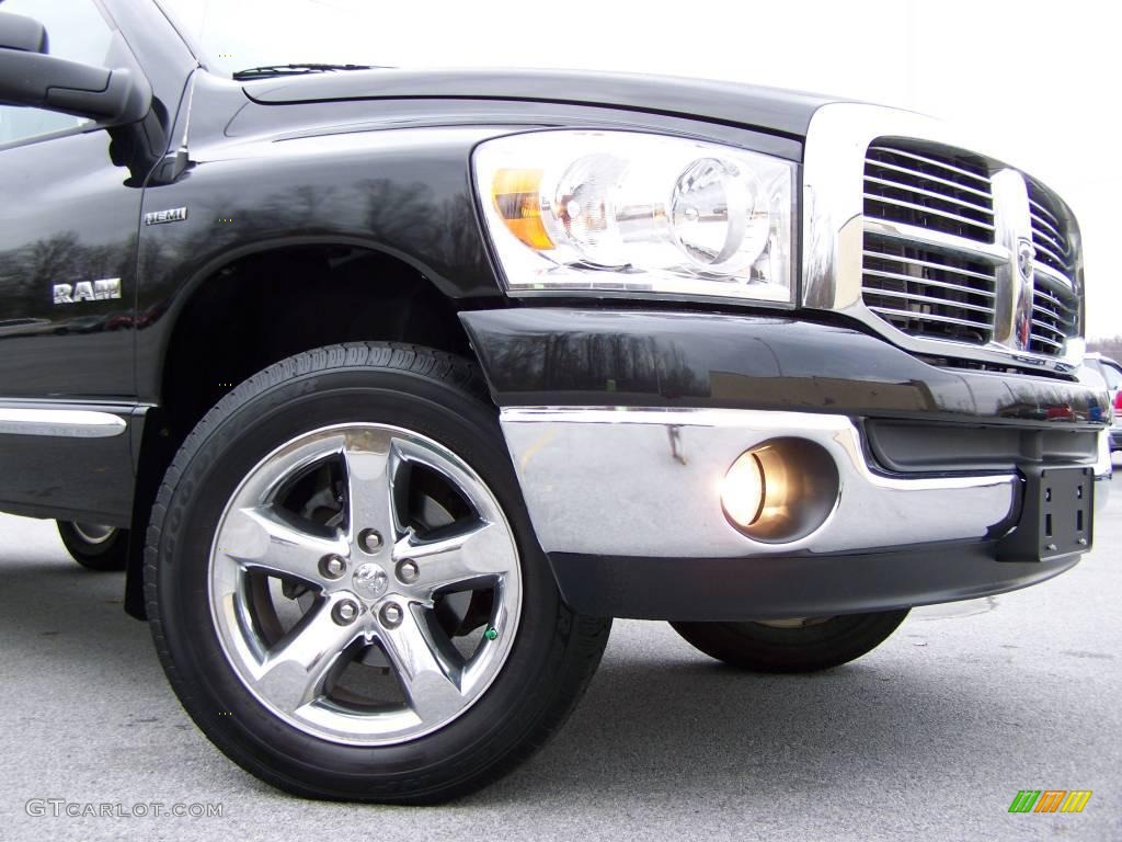 2008 Ram 1500 Big Horn Edition Quad Cab 4x4 - Brilliant Black Crystal Pearl / Medium Slate Gray photo #2