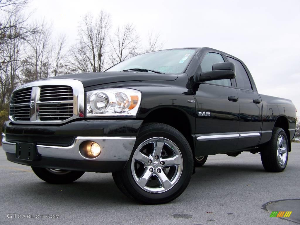 2008 Ram 1500 Big Horn Edition Quad Cab 4x4 - Brilliant Black Crystal Pearl / Medium Slate Gray photo #5
