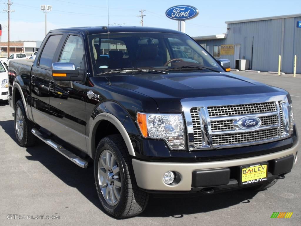 2009 F150 King Ranch SuperCrew 4x4 - Black / Chaparral Leather/Camel photo #7