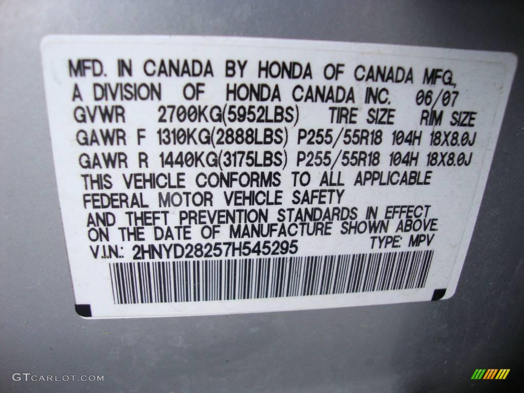 2007 MDX  - Billet Silver Metallic / Ebony photo #41