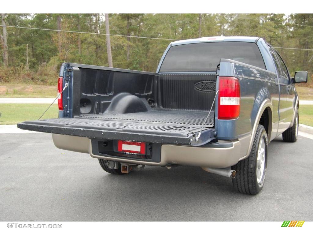 2004 F150 Lariat SuperCab - Medium Wedgewood Blue Metallic / Tan photo #6