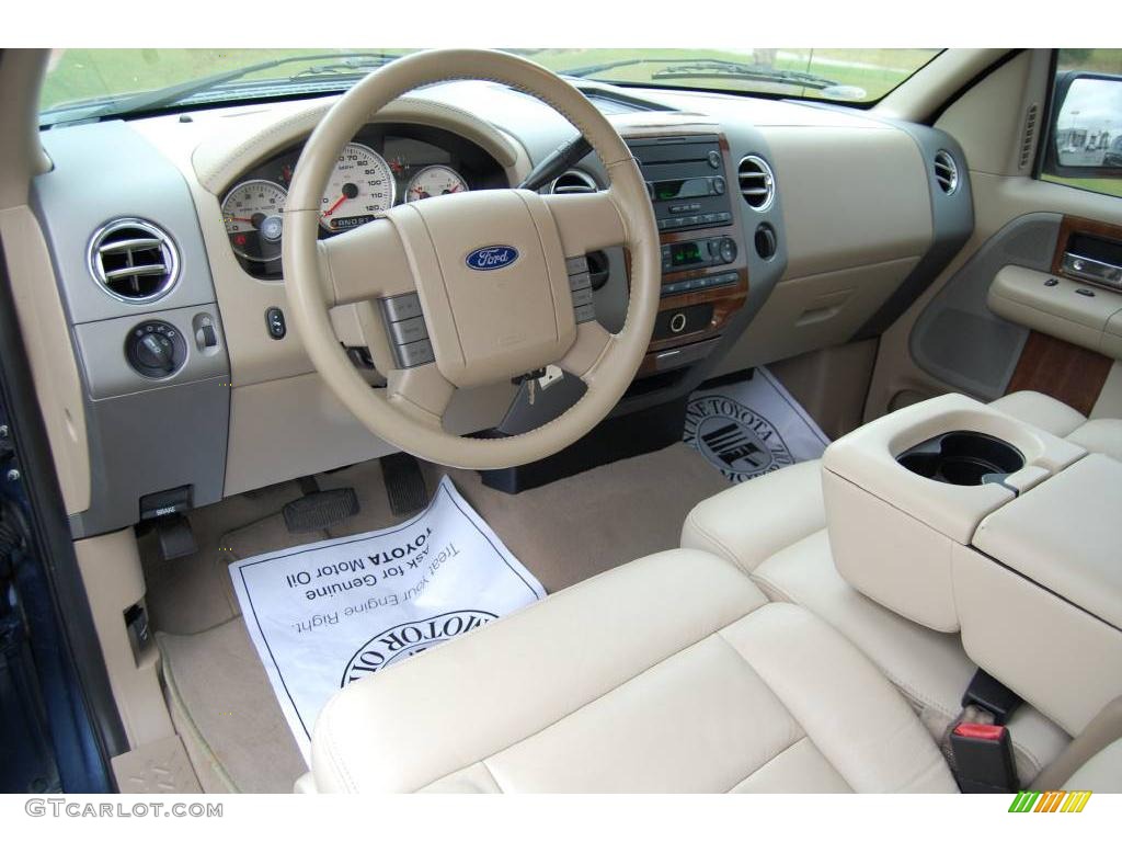 2004 F150 Lariat SuperCab - Medium Wedgewood Blue Metallic / Tan photo #11
