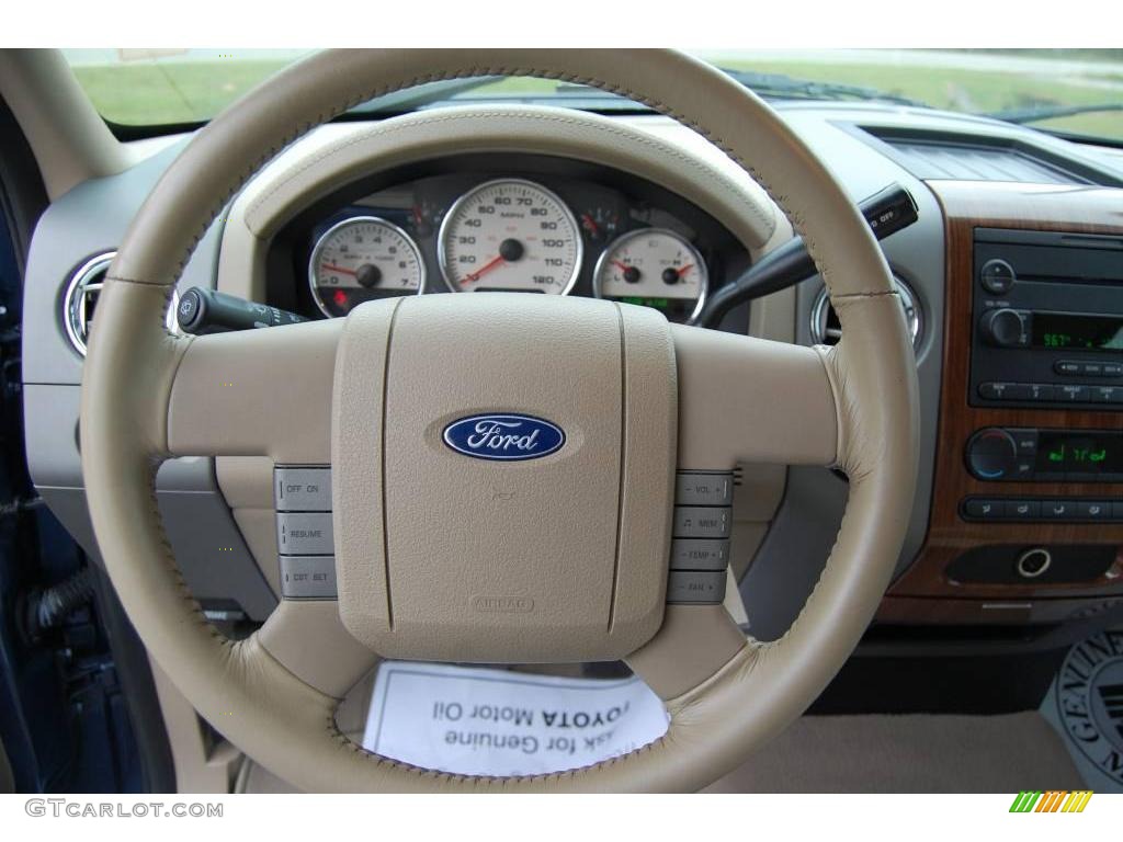 2004 F150 Lariat SuperCab - Medium Wedgewood Blue Metallic / Tan photo #12