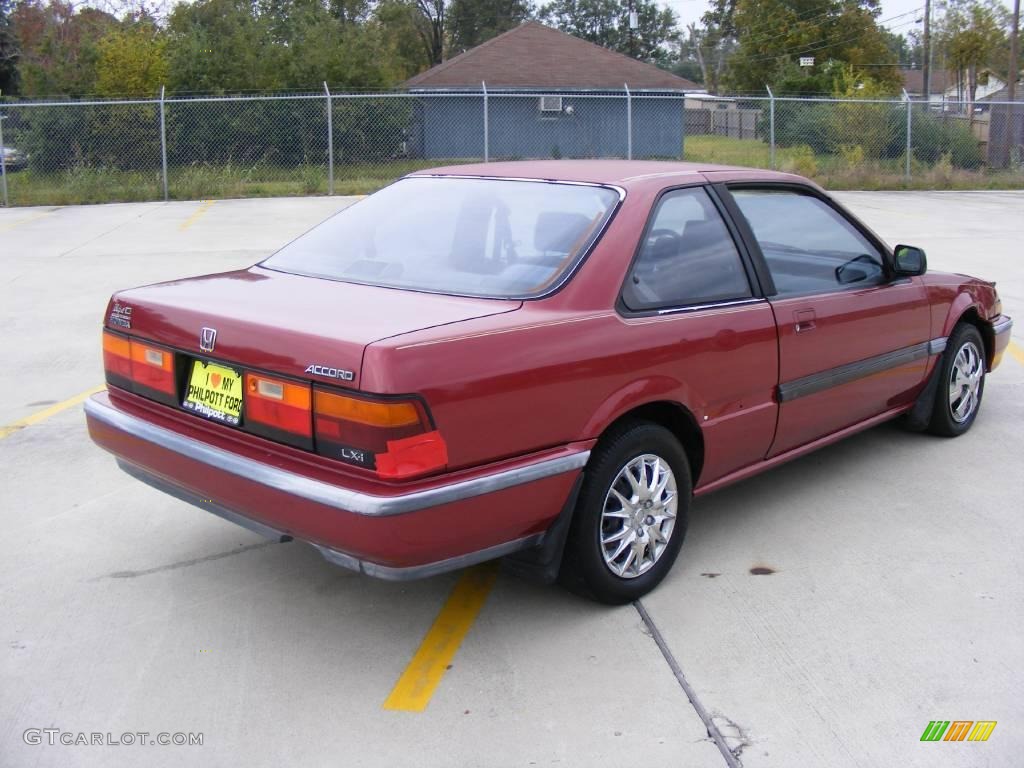 1989 Accord LXi Coupe - Chateau Red Metallic / Tan photo #3