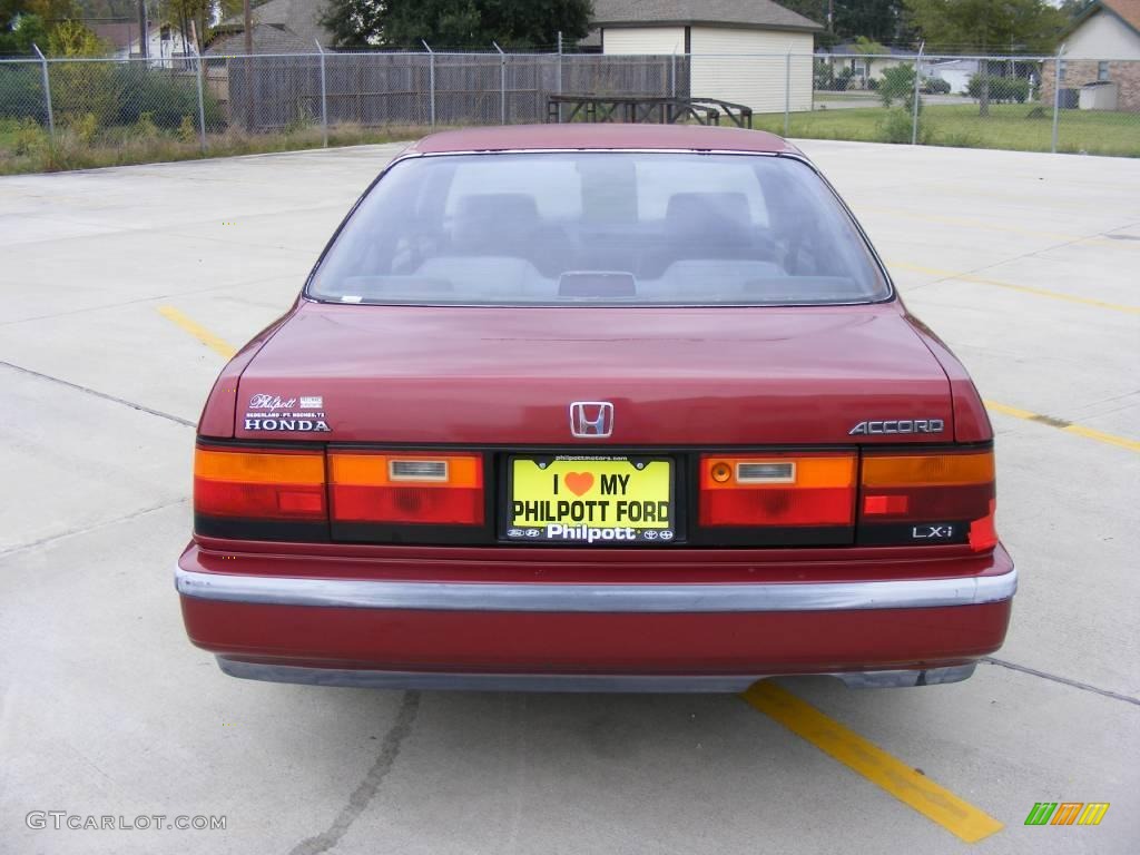 1989 Accord LXi Coupe - Chateau Red Metallic / Tan photo #4