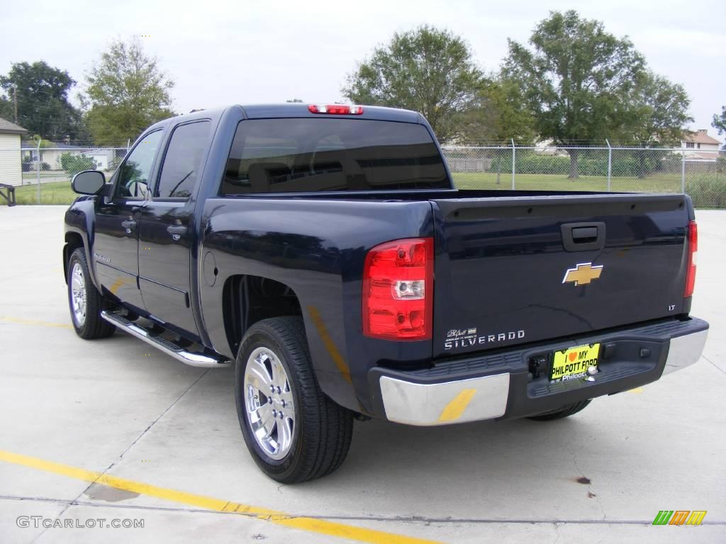 2008 Silverado 1500 LT Crew Cab - Dark Blue Metallic / Light Titanium/Ebony Accents photo #5