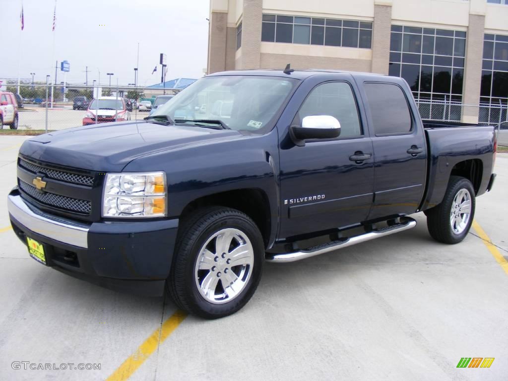 2008 Silverado 1500 LT Crew Cab - Dark Blue Metallic / Light Titanium/Ebony Accents photo #7