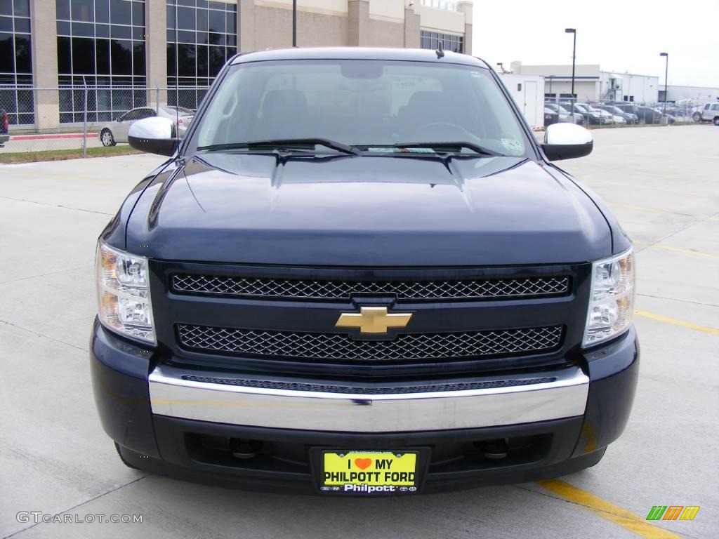 2008 Silverado 1500 LT Crew Cab - Dark Blue Metallic / Light Titanium/Ebony Accents photo #8