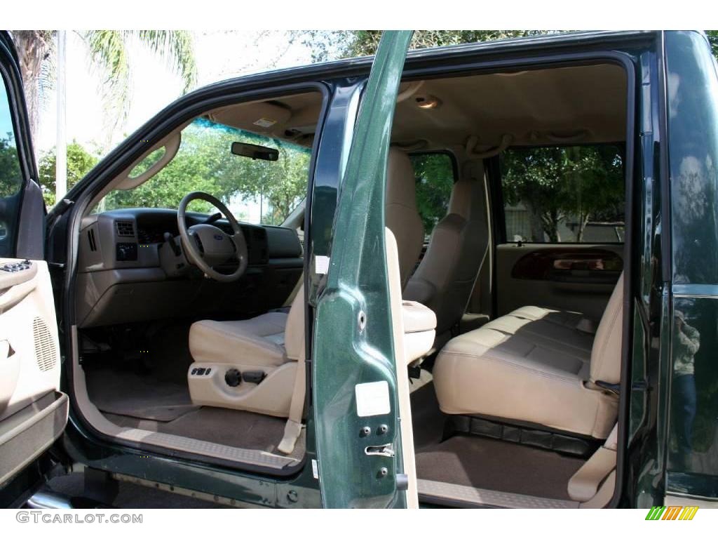 2003 F250 Super Duty Lariat Crew Cab 4x4 - Dark Highland Green Metallic / Medium Parchment Beige photo #25