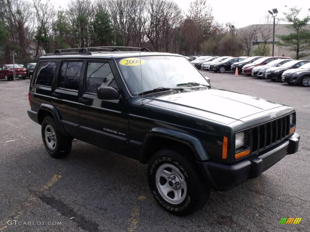 2000 Cherokee Sport 4x4 - Forest Green Pearl / Agate Black photo #1