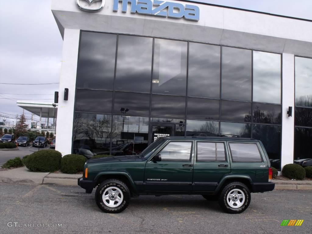 2000 Cherokee Sport 4x4 - Forest Green Pearl / Agate Black photo #4