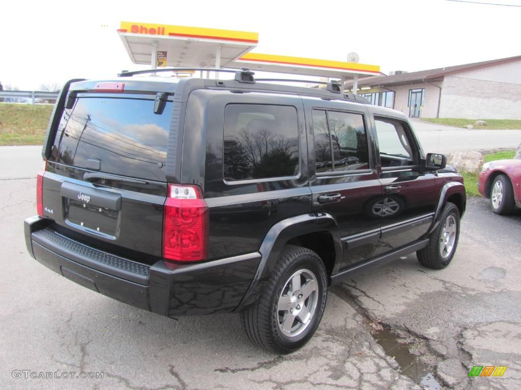 2009 Commander Sport 4x4 - Brilliant Black Crystal Pearl / Dark Slate Gray photo #6