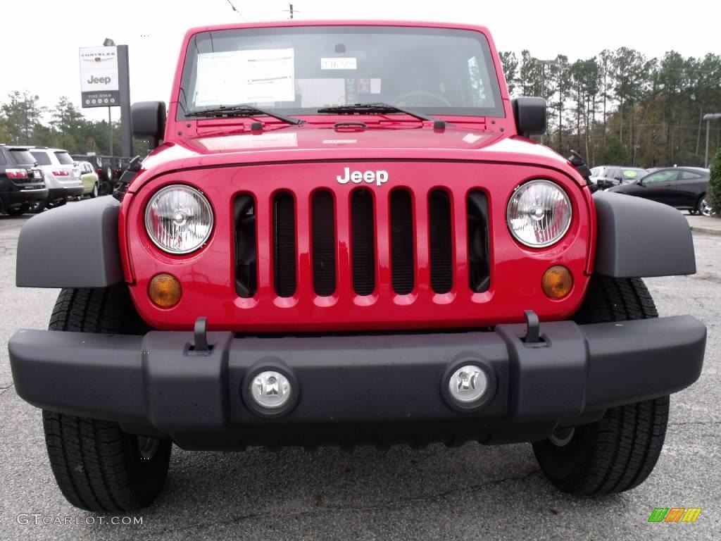 2010 Wrangler Sport 4x4 - Flame Red / Dark Slate Gray/Medium Slate Gray photo #3