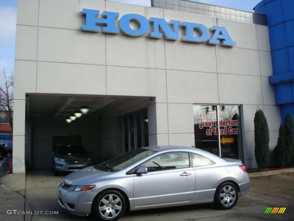 2007 Civic LX Coupe - Alabaster Silver Metallic / Gray photo #1