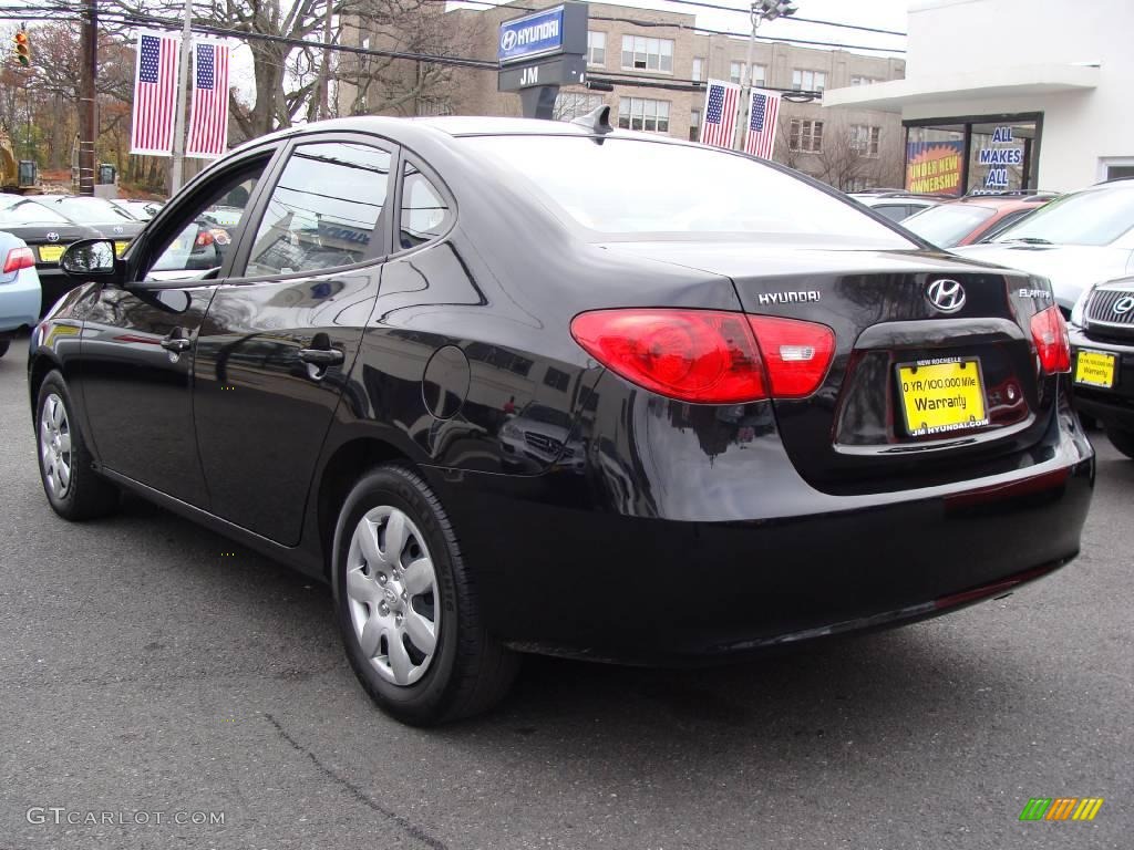 2009 Elantra GLS Sedan - Black Pearl / Gray photo #5