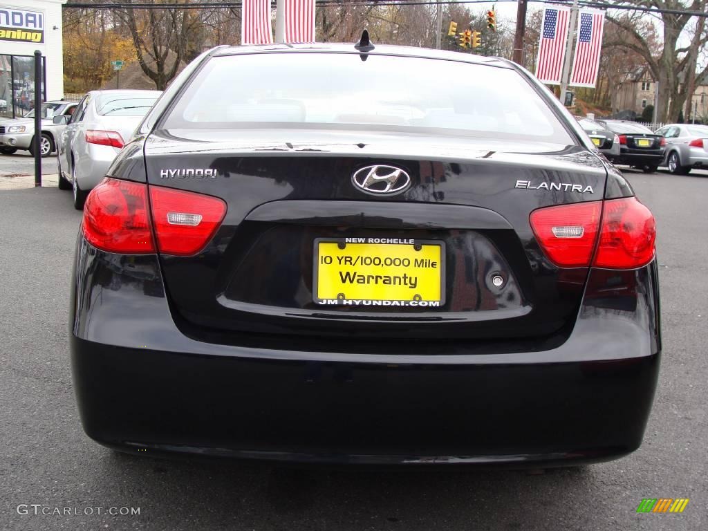 2009 Elantra GLS Sedan - Black Pearl / Gray photo #6