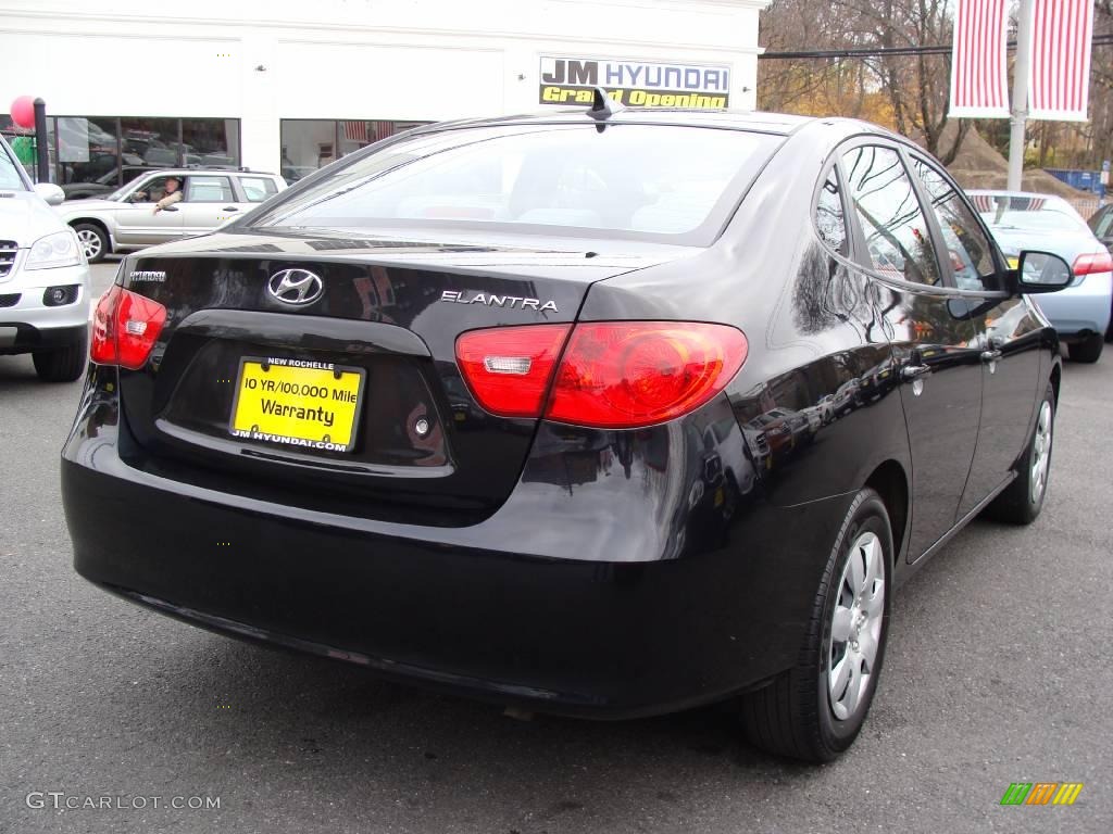 2009 Elantra GLS Sedan - Black Pearl / Gray photo #7