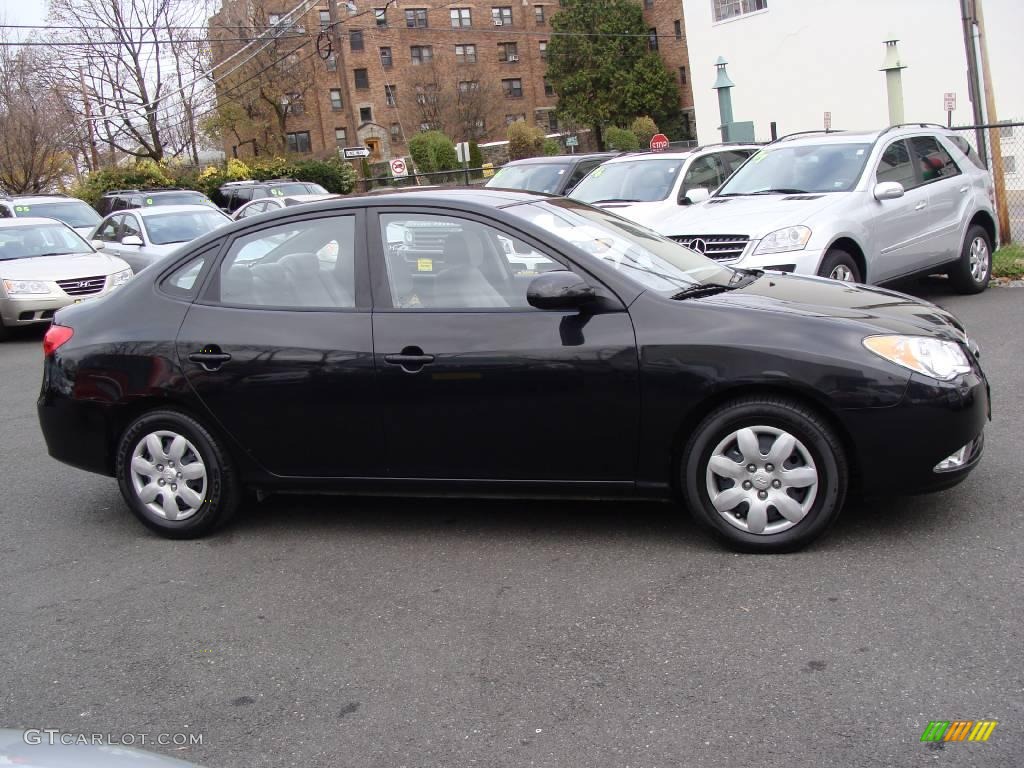 2009 Elantra GLS Sedan - Black Pearl / Gray photo #8