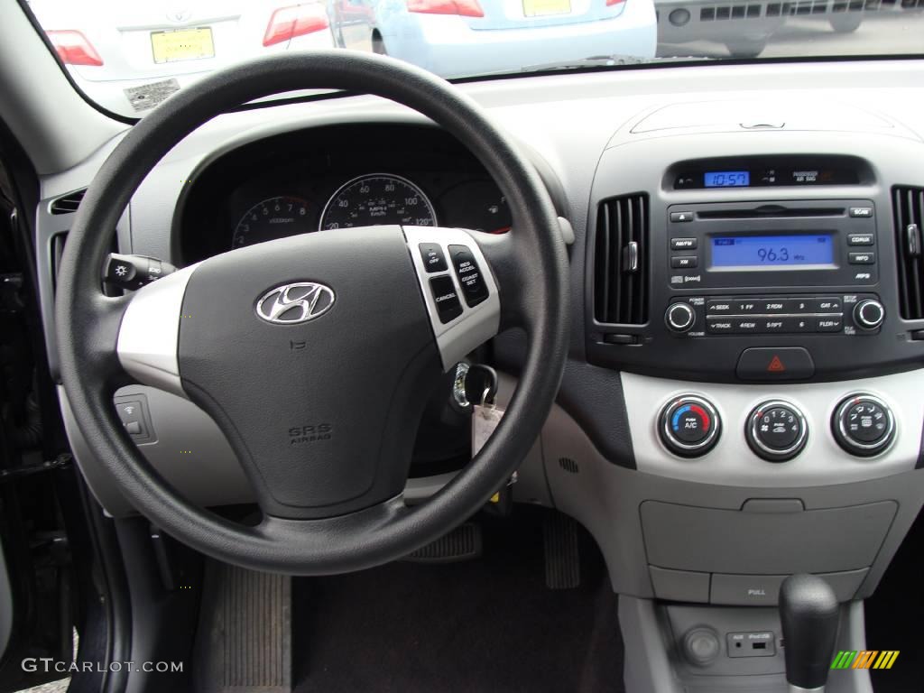 2009 Elantra GLS Sedan - Black Pearl / Gray photo #19