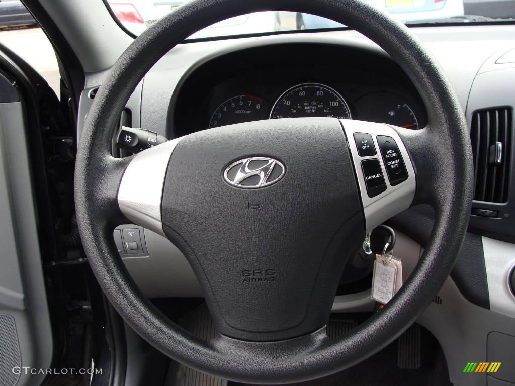 2009 Elantra GLS Sedan - Black Pearl / Gray photo #20