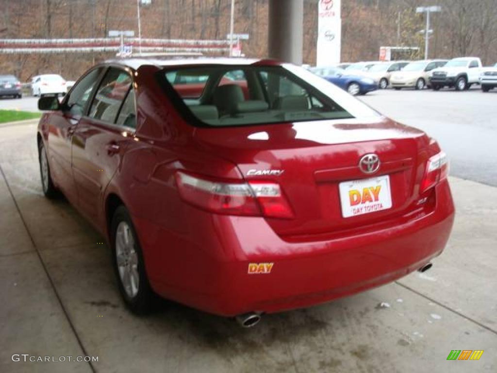 2007 Camry XLE V6 - Barcelona Red Metallic / Bisque photo #4