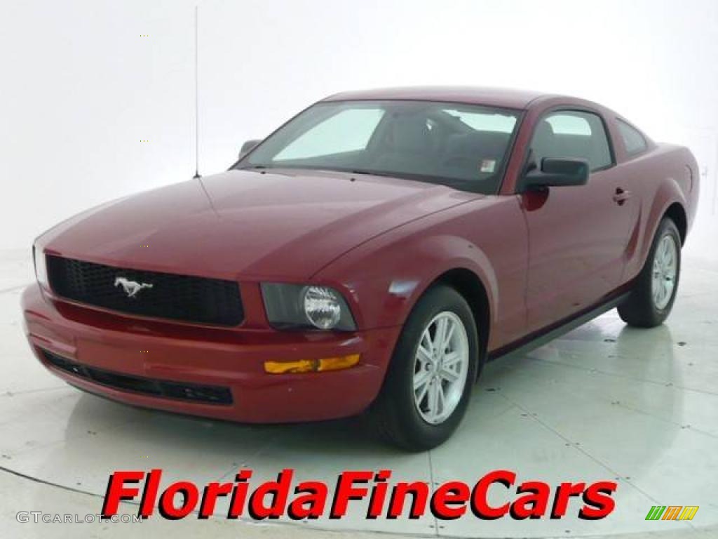 2008 Mustang V6 Deluxe Coupe - Dark Candy Apple Red / Light Graphite photo #1