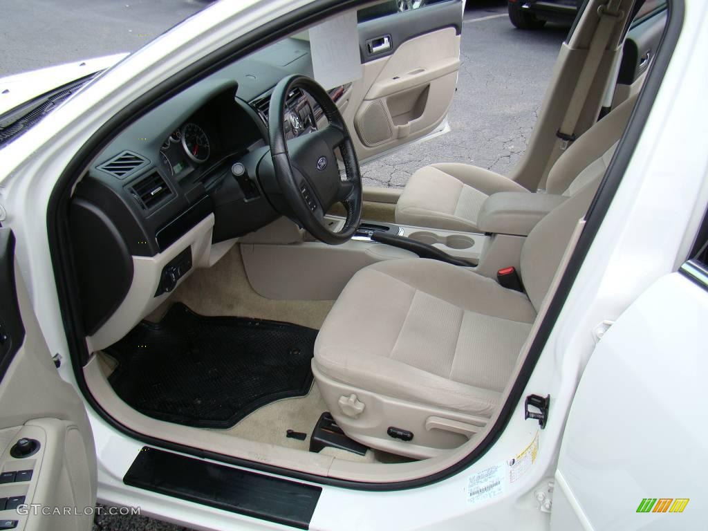 2008 Fusion SEL V6 - White Suede / Camel photo #8