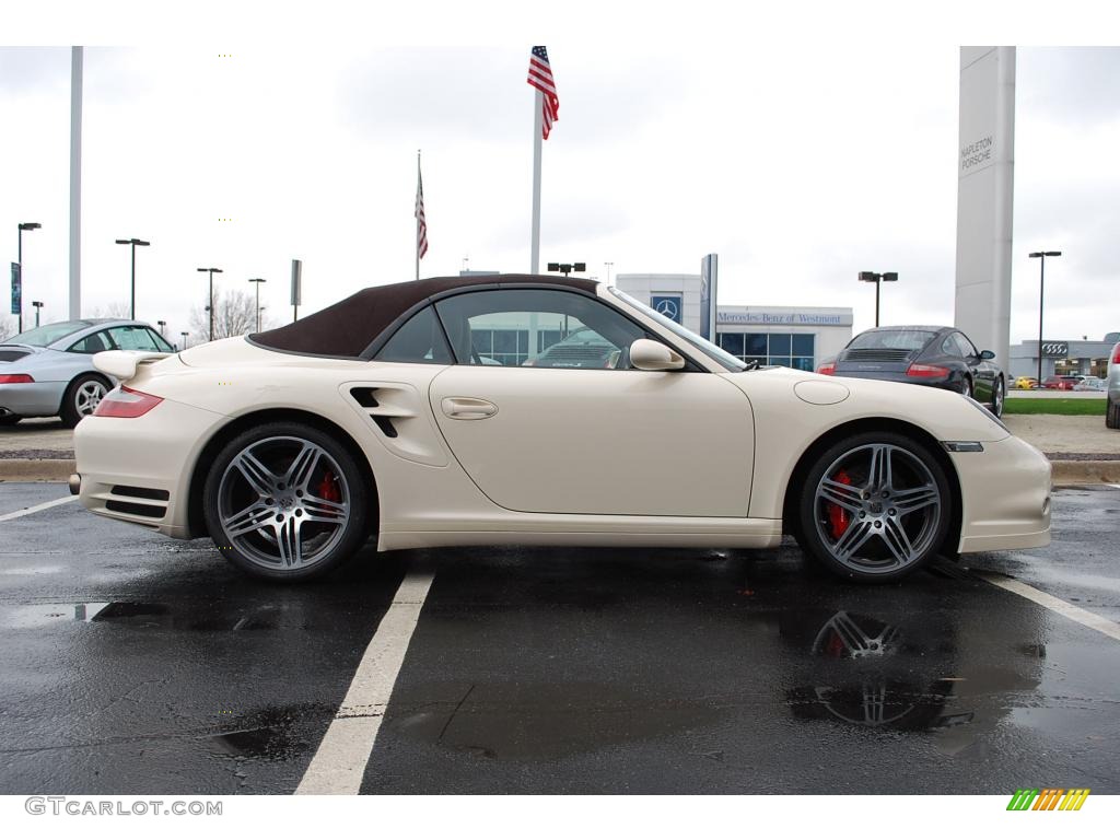 2009 911 Turbo Cabriolet - Cream White / Cocoa Natural Leather photo #4