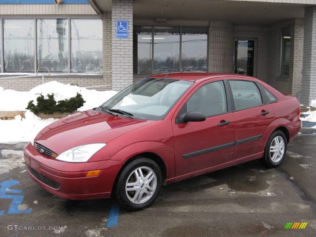 2000 Focus LX Sedan - Sangria Red Metallic / Medium Graphite photo #1