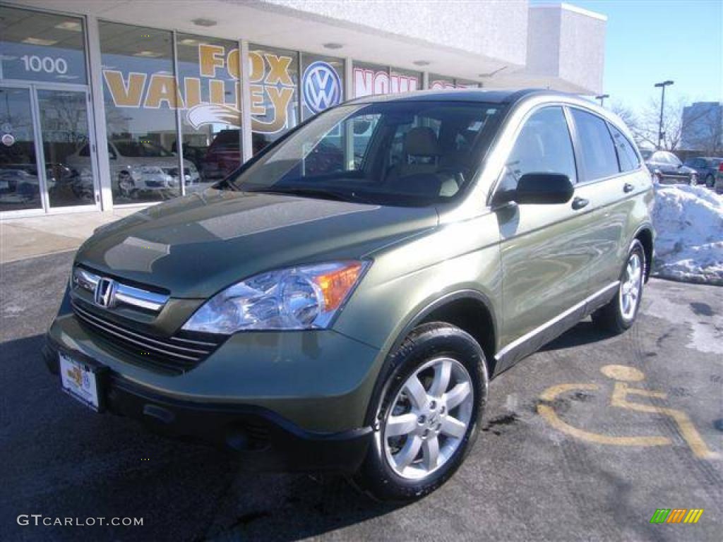 2008 CR-V EX 4WD - Green Tea Metallic / Ivory photo #3