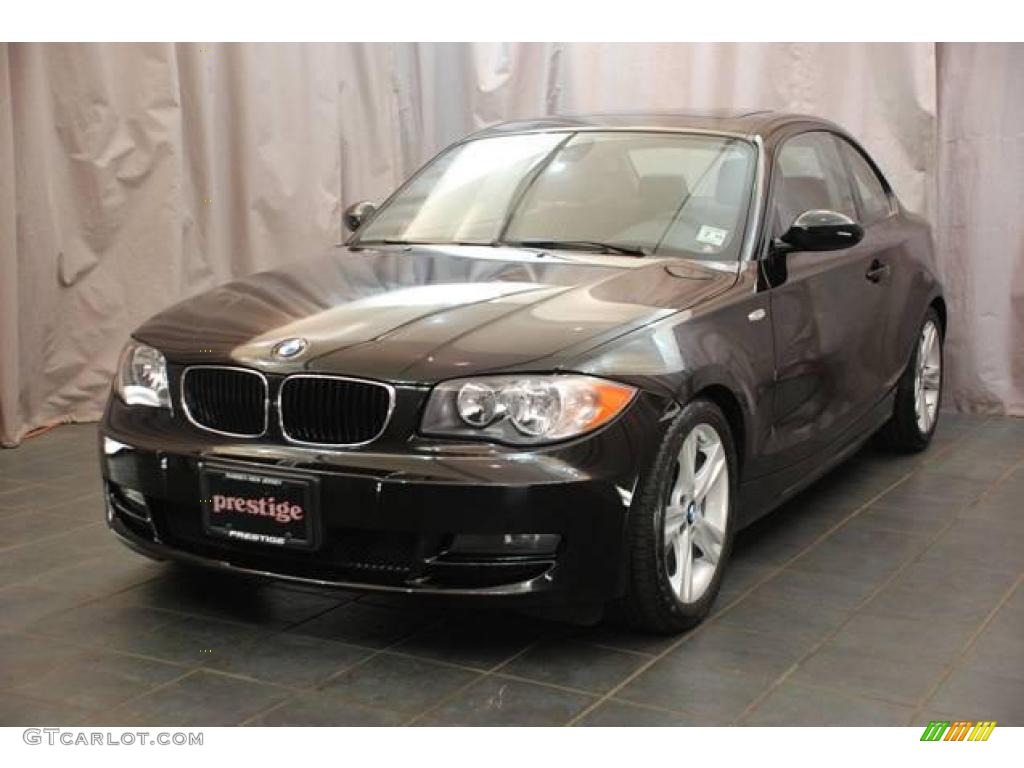 2009 1 Series 128i Coupe - Jet Black / Black photo #1