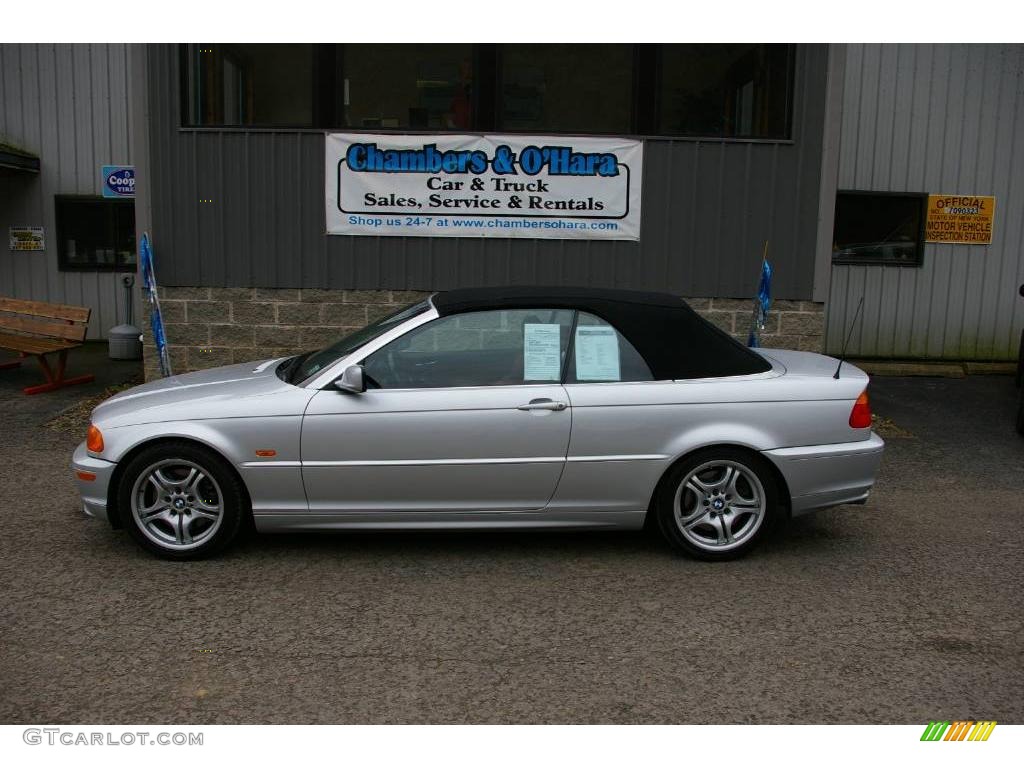 2001 3 Series 330i Convertible - Titanium Silver Metallic / Tanin Red photo #2