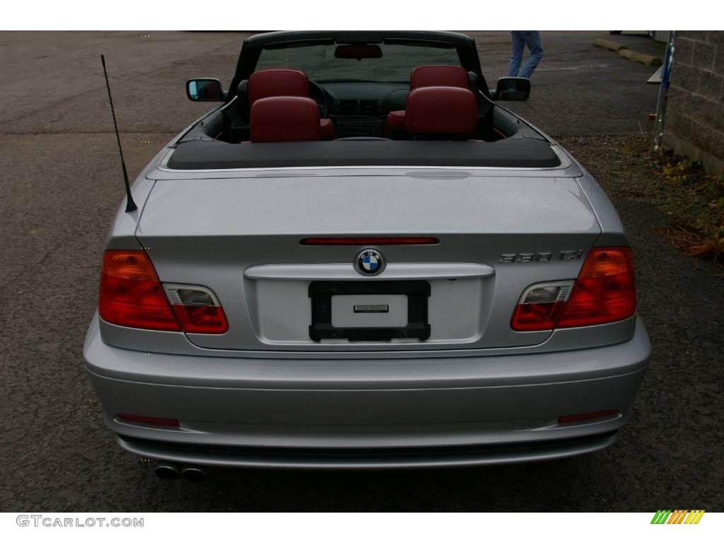 2001 3 Series 330i Convertible - Titanium Silver Metallic / Tanin Red photo #12