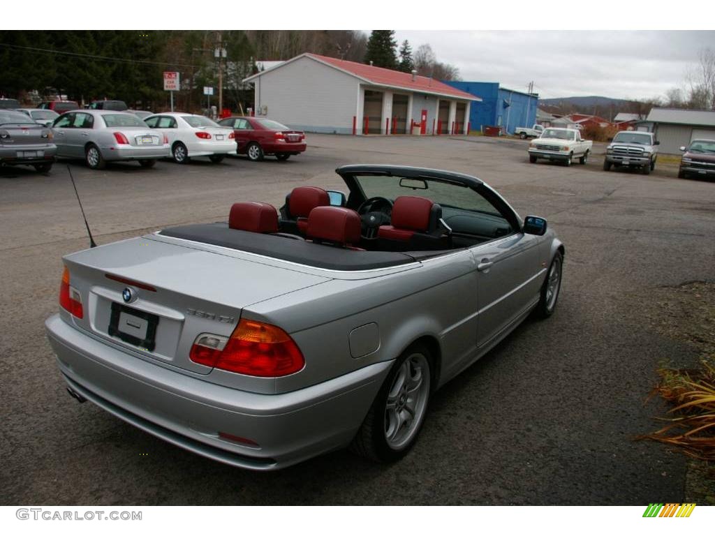 2001 3 Series 330i Convertible - Titanium Silver Metallic / Tanin Red photo #14