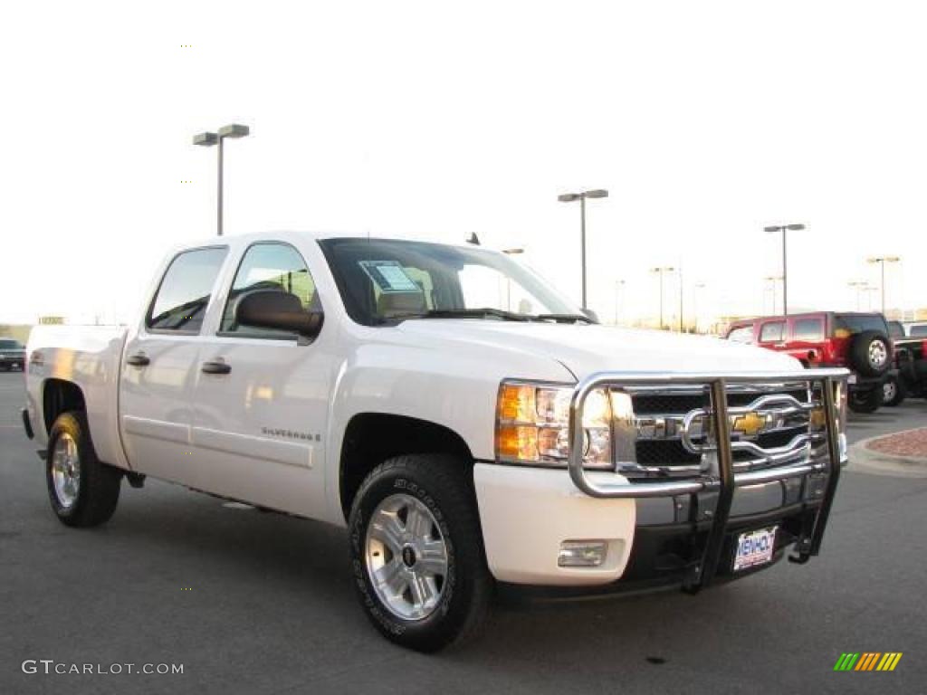 2008 Silverado 1500 LT Crew Cab 4x4 - Summit White / Light Titanium/Ebony Accents photo #4