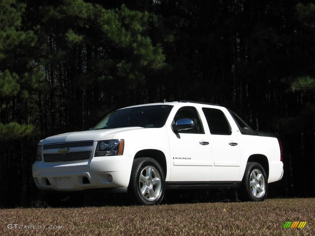 2008 Avalanche LTZ - Summit White / Ebony/Light Cashmere photo #2