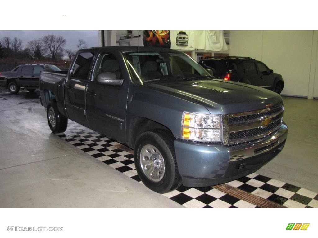 2009 Silverado 1500 LT Crew Cab 4x4 - Blue Granite Metallic / Dark Titanium photo #4