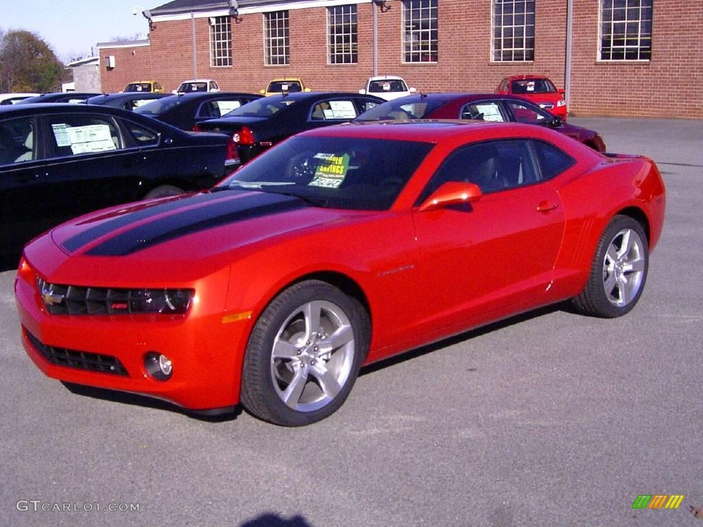 2010 Camaro LT/RS Coupe - Inferno Orange Metallic / Black photo #1