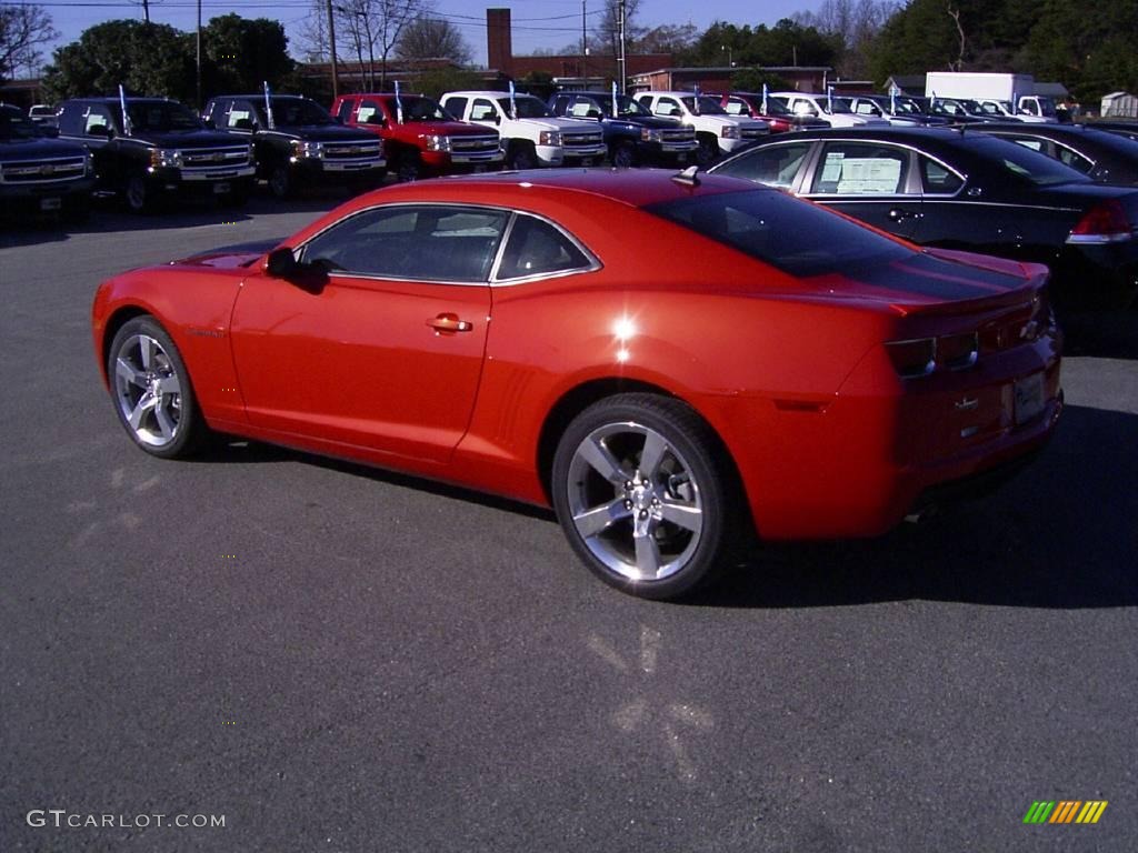 2010 Camaro LT/RS Coupe - Inferno Orange Metallic / Black photo #2