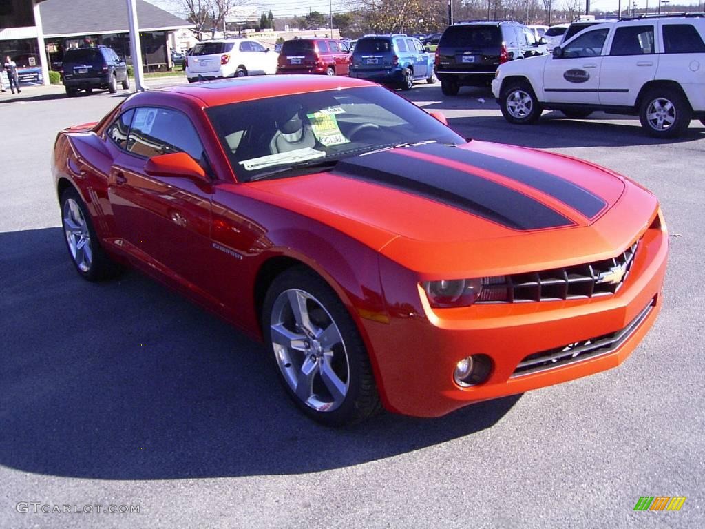 2010 Camaro LT/RS Coupe - Inferno Orange Metallic / Black photo #5