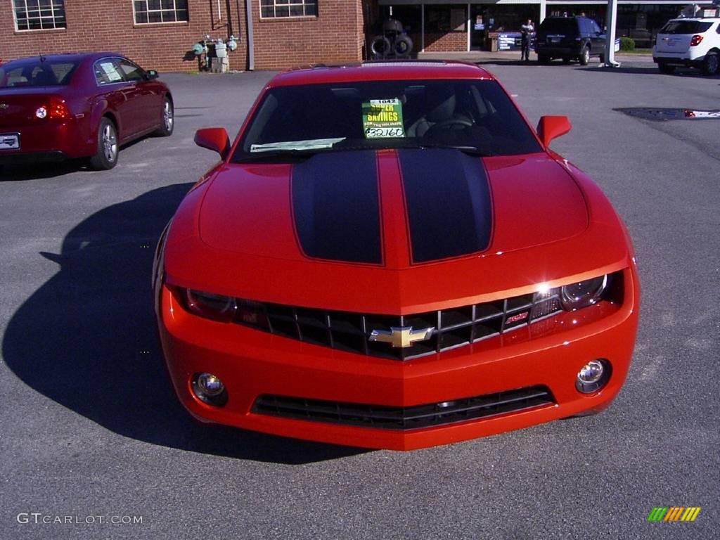 2010 Camaro LT/RS Coupe - Inferno Orange Metallic / Black photo #6