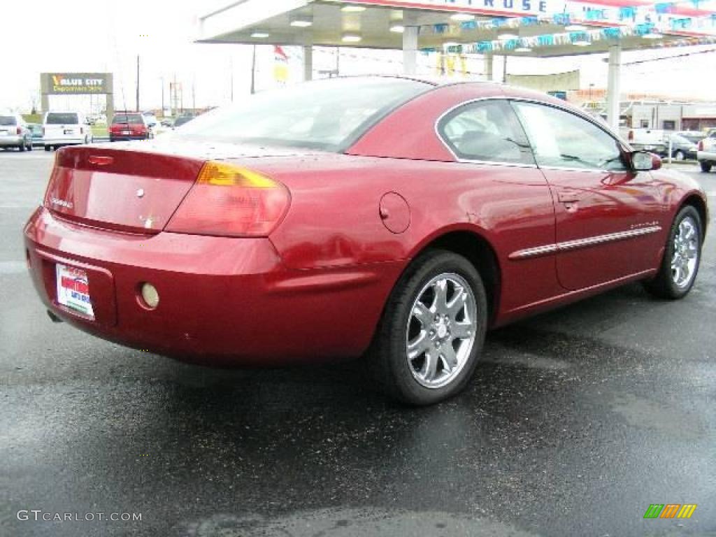 2001 Sebring LXi Coupe - Ruby Red Pearlcoat / Black/Light Gray photo #5