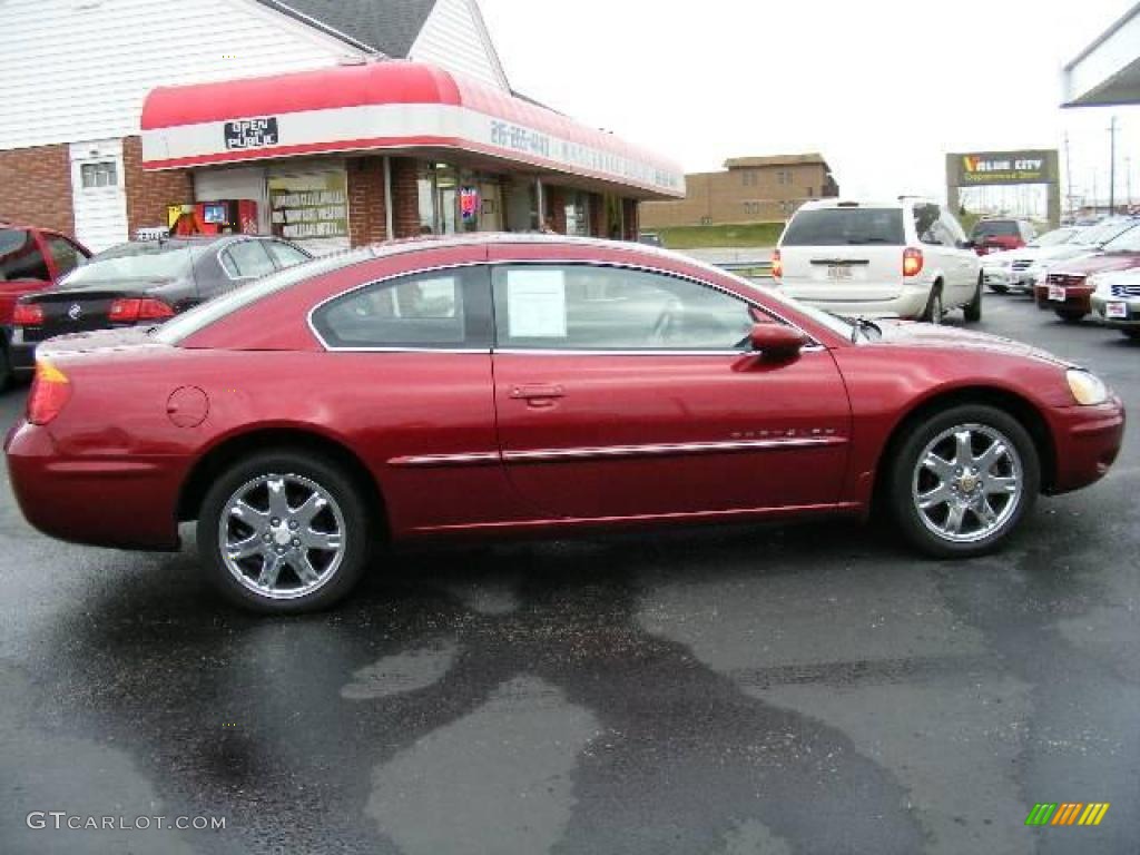 2001 Sebring LXi Coupe - Ruby Red Pearlcoat / Black/Light Gray photo #6
