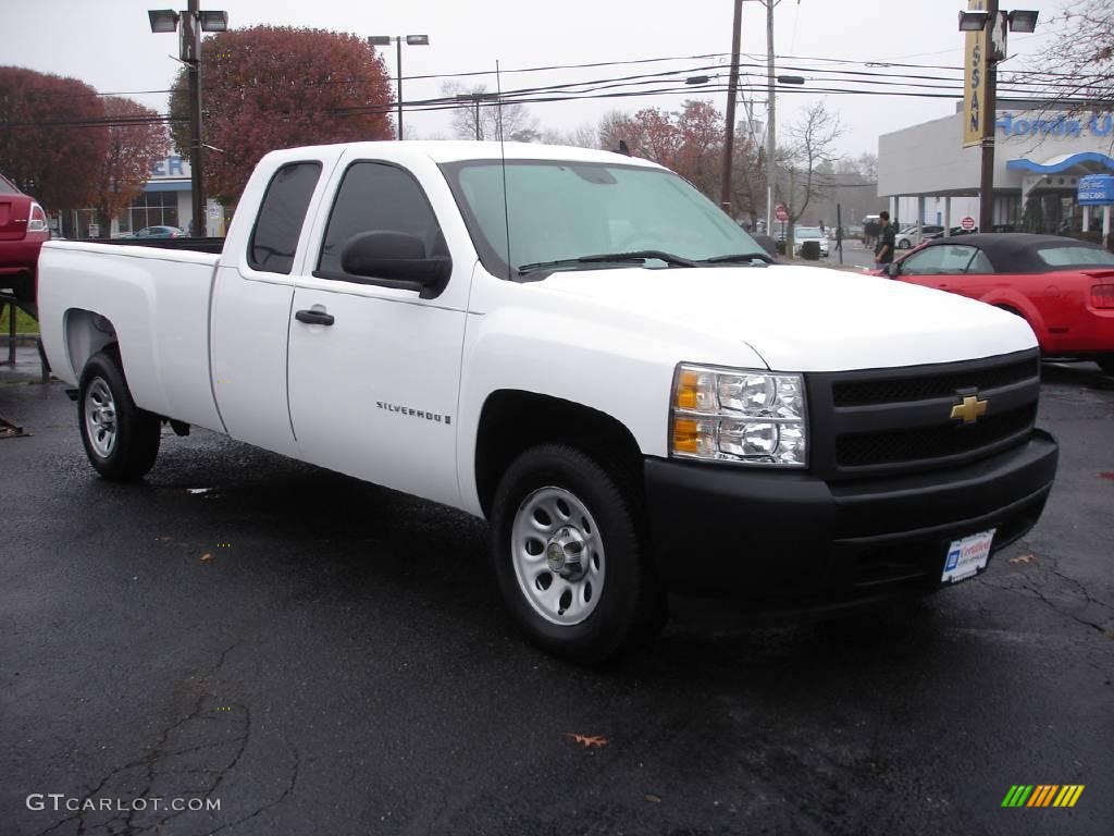 2008 Silverado 1500 Work Truck Extended Cab - Summit White / Light Titanium/Dark Titanium photo #2