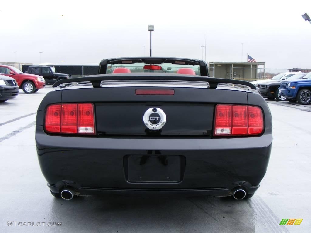 2006 Mustang GT Premium Convertible - Black / Red/Dark Charcoal photo #6