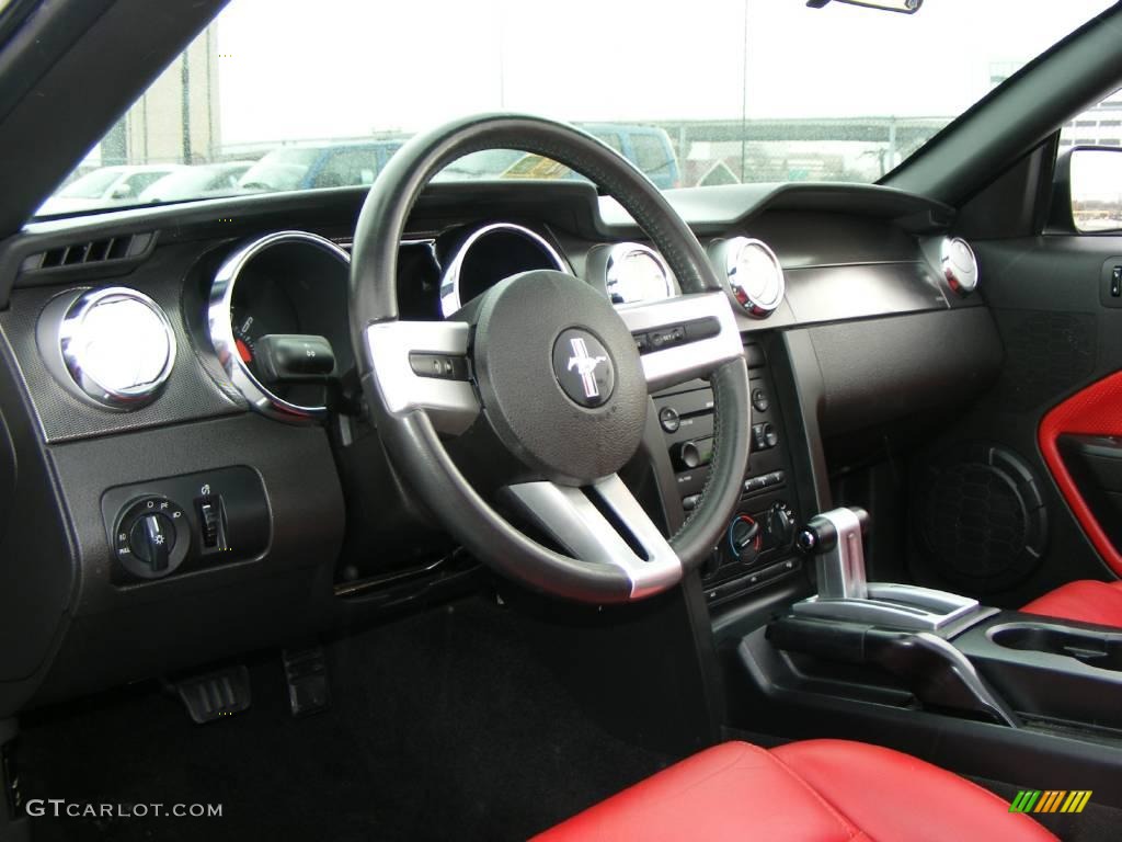 2006 Mustang GT Premium Convertible - Black / Red/Dark Charcoal photo #12